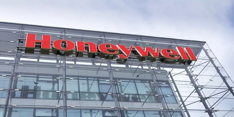 PRAGUE, CZECH REPUBLIC - MAY 22: Honeywell company logo on headquarters building on May 22, 2017 in Prague, Czech republic. Honeywell will decide by fall whether to spin off aerospace unit.