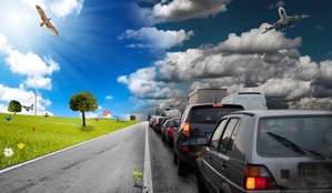 Diffference between car pollution and green environment