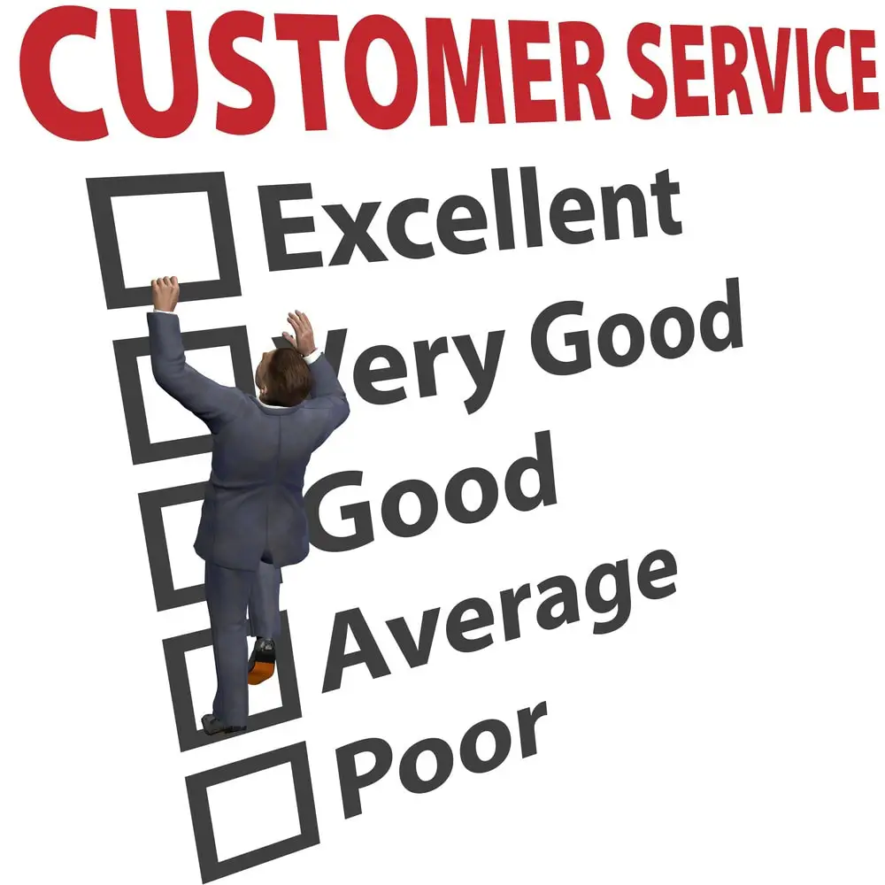 Business man customer service satisfaction form