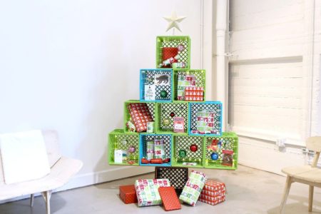 Milk Crate Christmas Tree