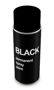 Black spray paint in white background