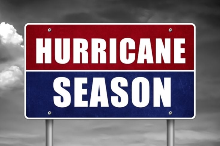 Hurricane season - road sign warning